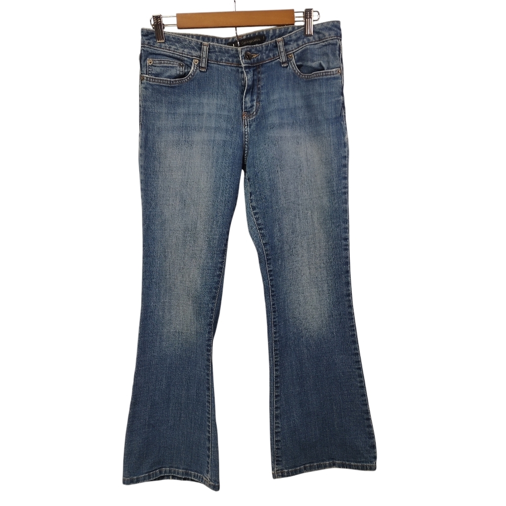 Calvin Klein Faded Blue Flared-Leg Jeans
